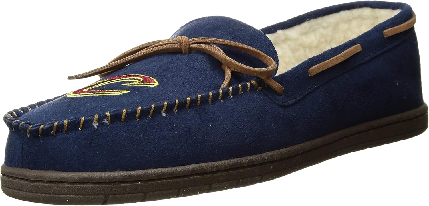 FOCO mens Nba Team Color Big Logo Moccasin Slippers