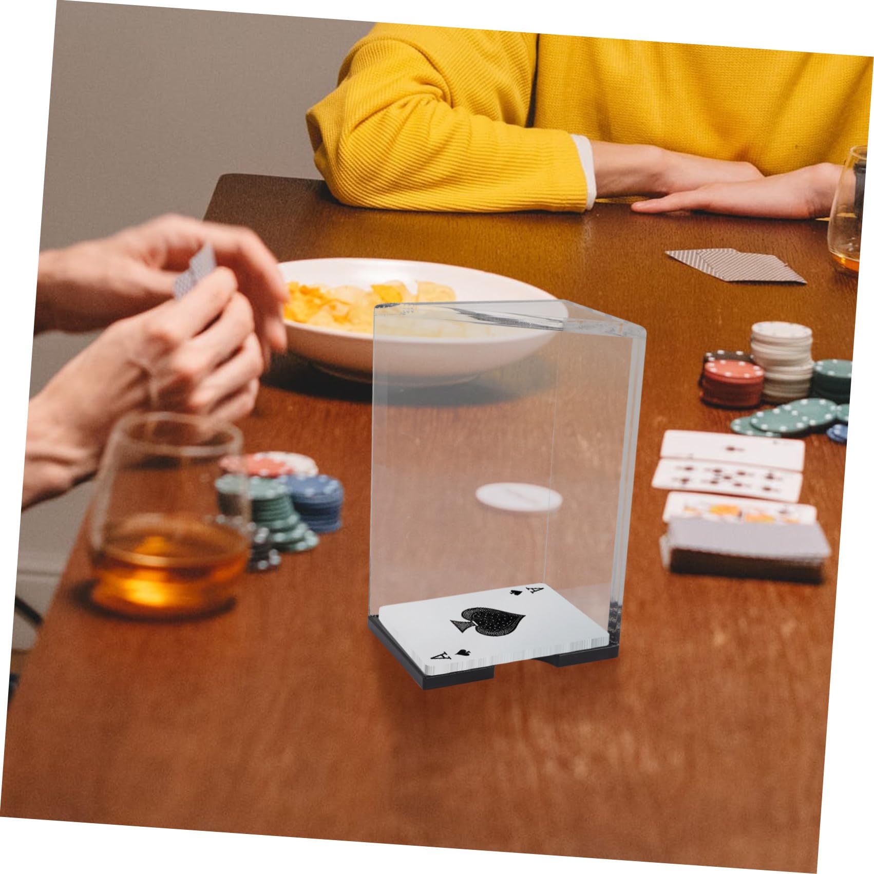 Support de Cartes à Jouer Acrylique Transparent Organiseur Léger et Robuste pour Jeux de Poker Rangement Compact et Élégant Accessoire Maison Pratique