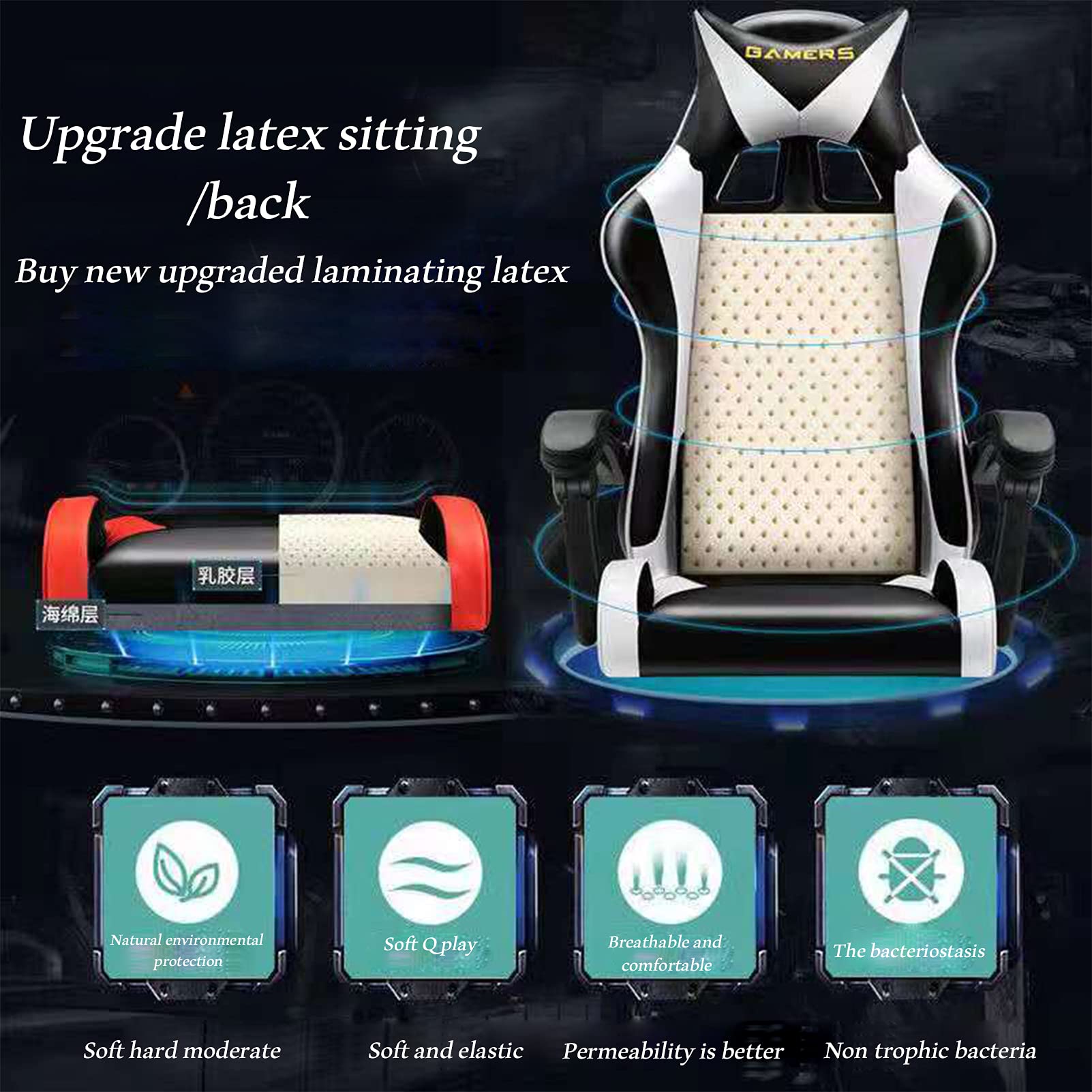 MINGDE Gaming Chair, Ergonomic Video Gaming Chair Executive Reclining