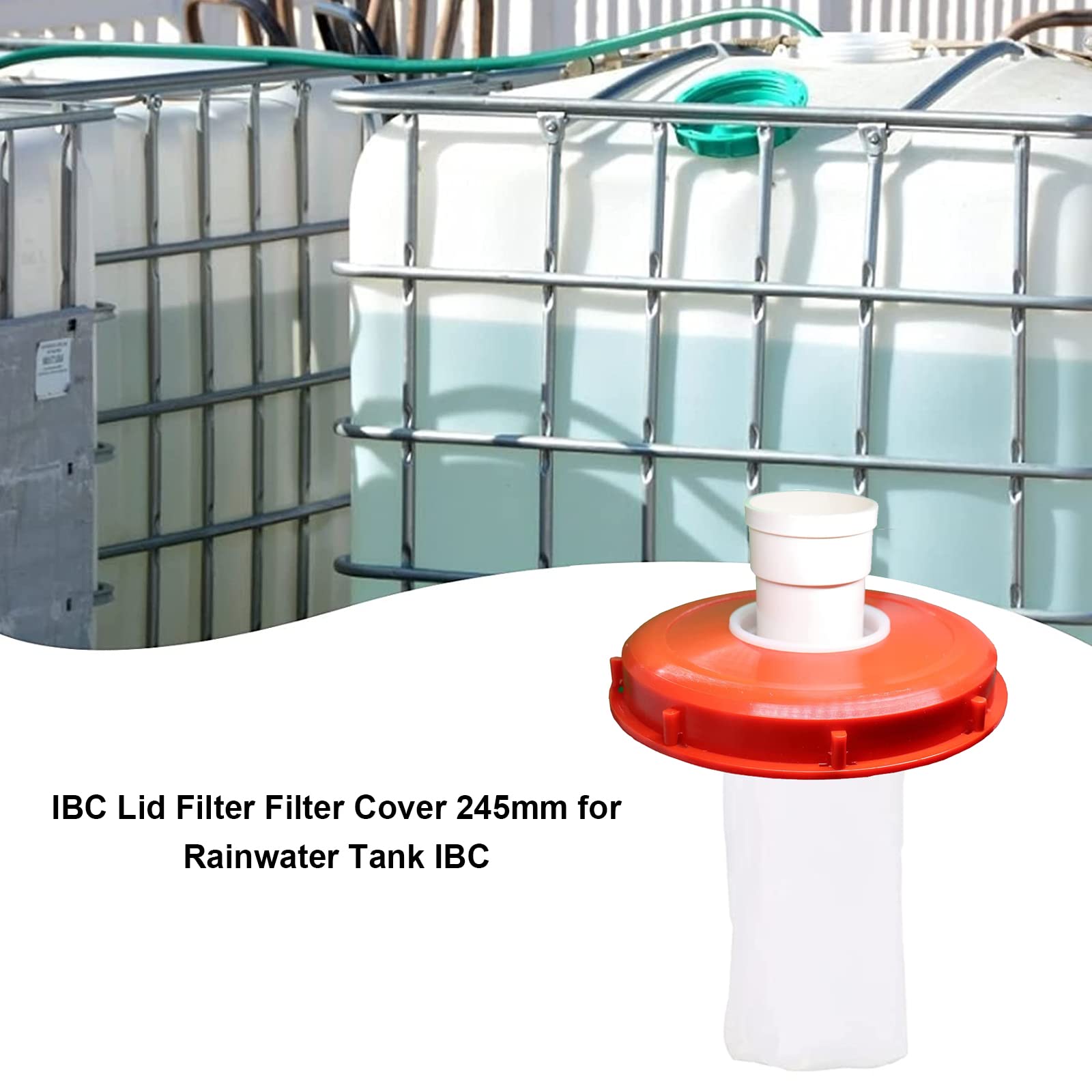 IBC-Deckelfilter, 245mm Nylon, Schwarz, Kunststoff, IBC Tank Zubehör mit Filter Waschbar