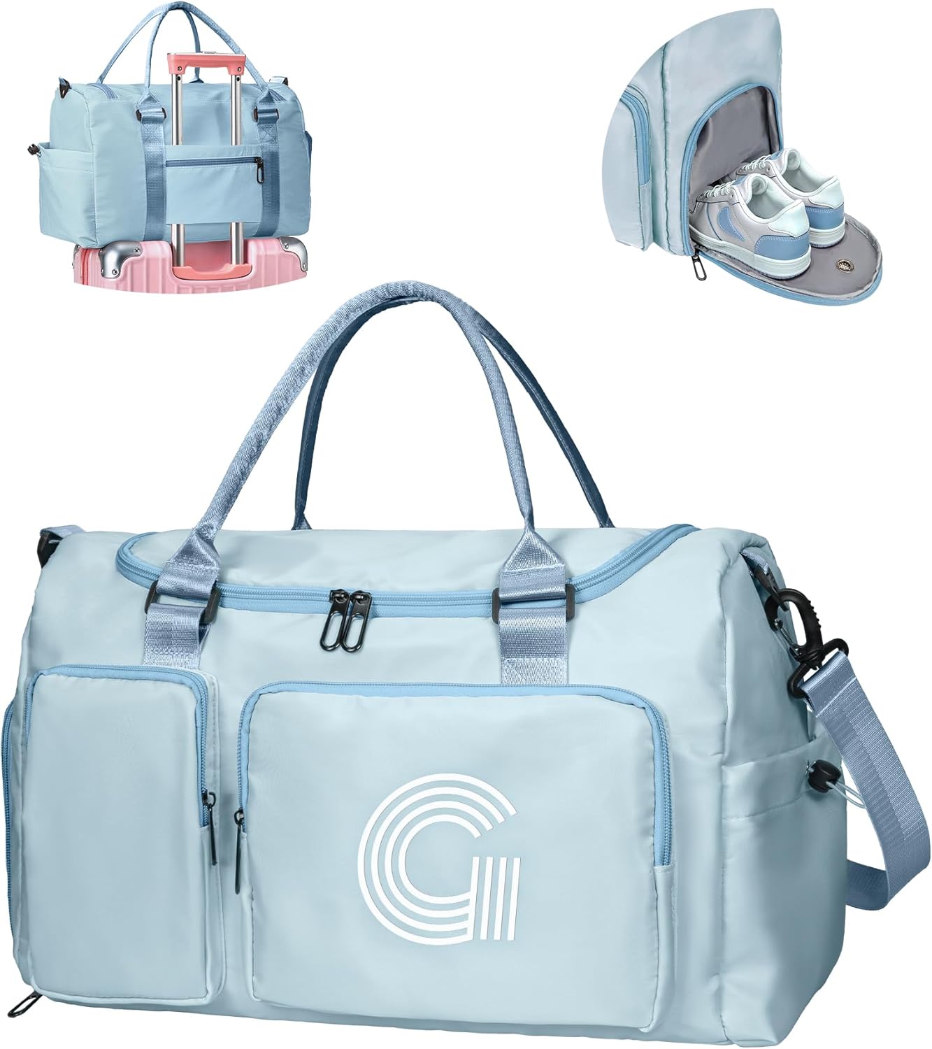 Elilier travel bag for teen girls, Birthday Gifts for Girls, Boys, Teens - Monogram Overnight Bag, girls suitcase