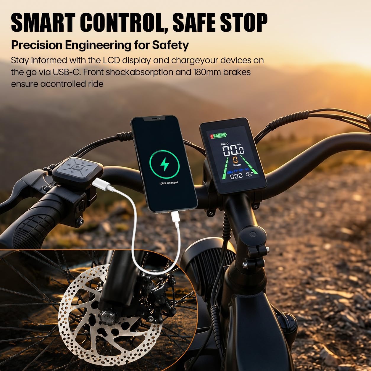 MEELOD Electric Bike for Adults, 1500W Peak Motor, 24" Fat Tire Ebike, 48V 18AH Removable Battery, 7-Speed, Low Step-Thru Electric Bicycle with LCD Display & LED Lights