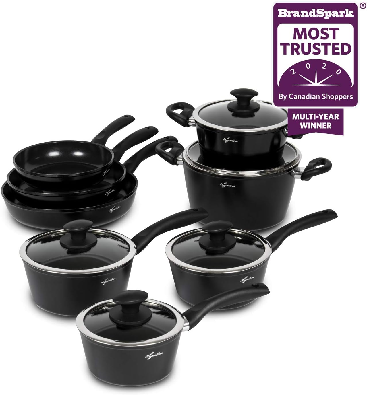 Lagostina L502613613 Endura Ceramic NonStick 13 Pieces pots and Pans Cooking Sets, All Heat