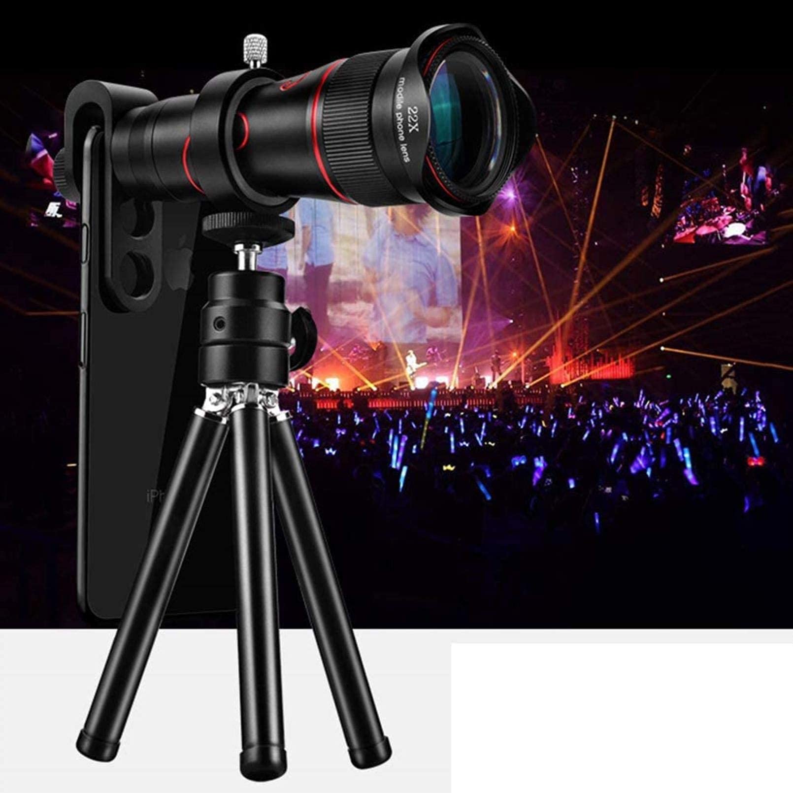 TTDGYYXW Teleskop monokularowy Lornetka z zoomem HD z uchwytem na telefon i statywem, wodoodporny teleskop do obserwacji ptaków koncertowych Camping Traveling