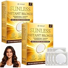 Hiskin Sunless Natural Glow Tanning Microdarts Patch, Hiskin Sun Free Glow Tanning Patches, Get A Bronzed Complexion Quickly Without Sun Exposure 2 Box