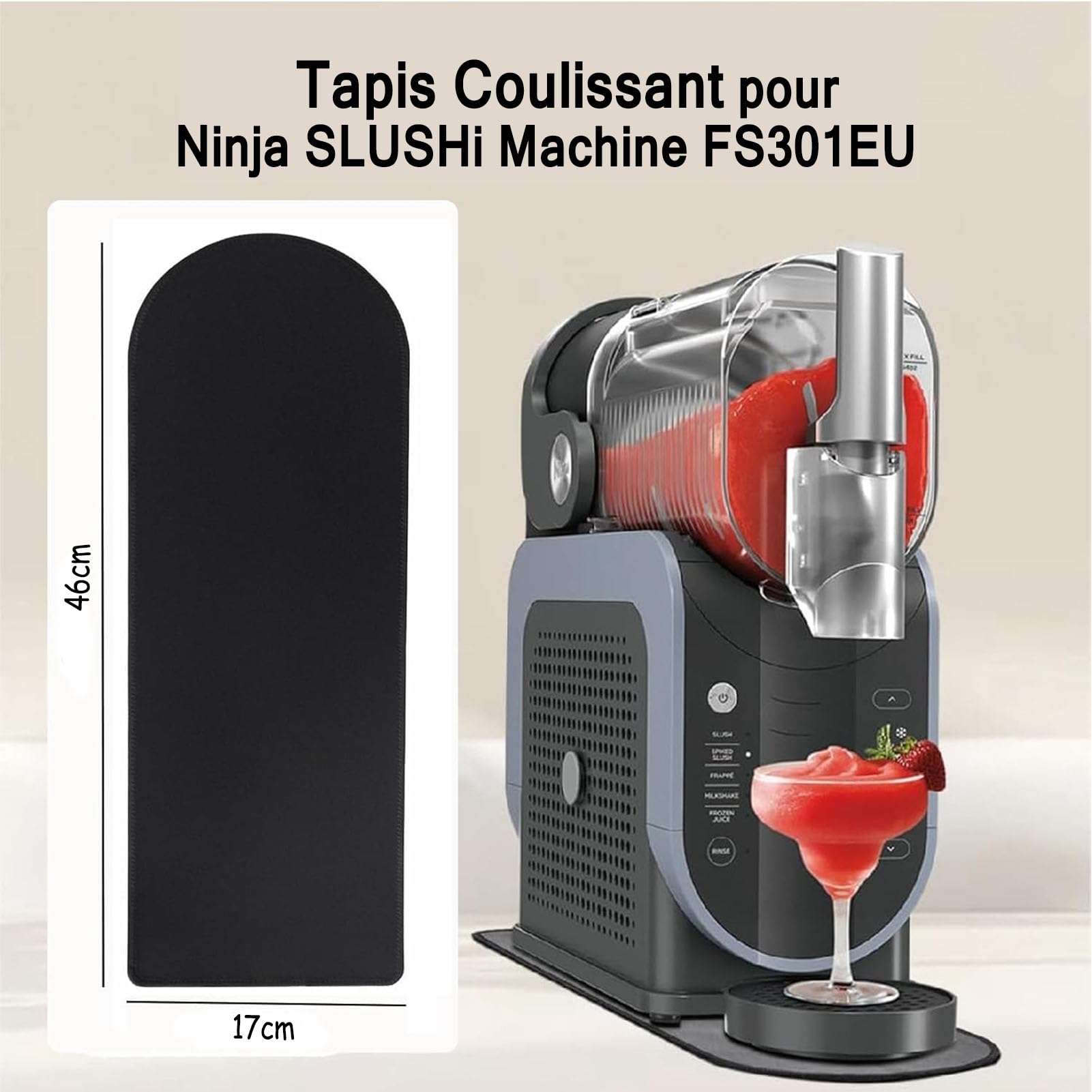 Alfombra deslizante para Ninja SLUSHi Máquina de Bebidas Deslizadas Bandeja Deslizante para Ninja FS301EU Alfombra Deslizamiento para Mover Fácilmente la Máquina