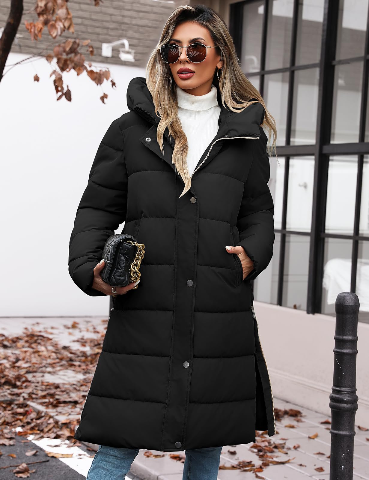 Vancavoo Giubbotto Donna Invernale Piumino Lungo Cappotto Trapuntato in Caldo Giacca Parka con Cappuccio