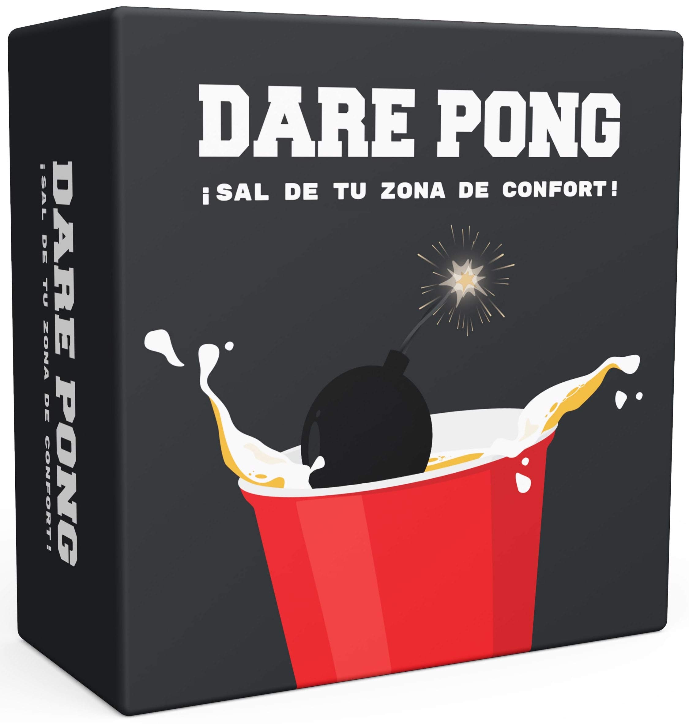 Dare Pong®, A Combination of Beer Pong and Test or Truth Drinking Game, Novelty 2021, Ideal for Parties Bottles