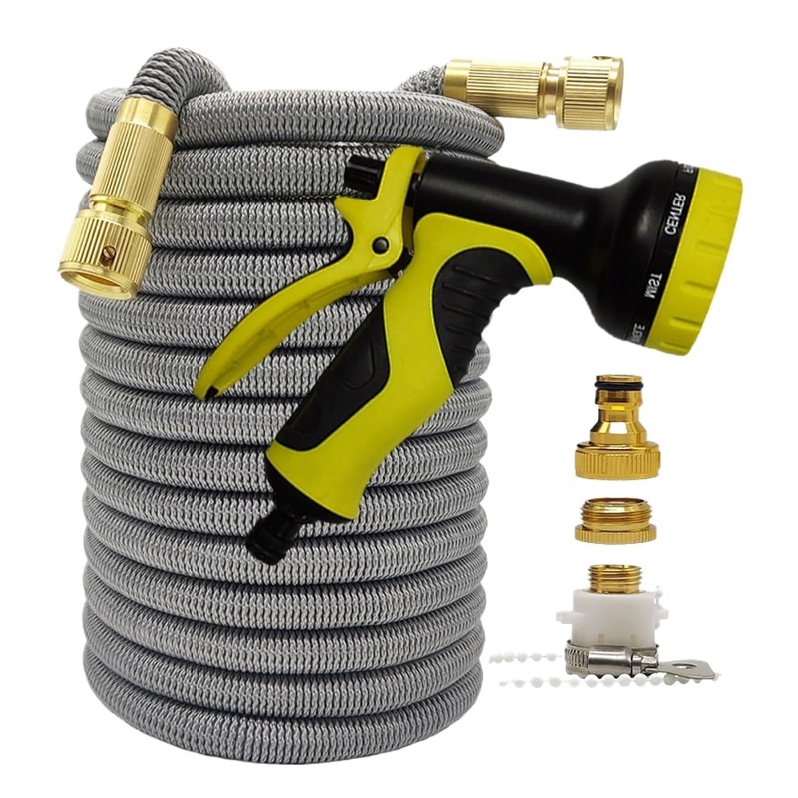 Tubo da giardino, tubo da giardino espandibile ad alta pressione per irrigazione da giardino, 2,5-30 m, adatto per irrigazione agricola e lavaggio auto (colore: tubo con pistola 1, dimensioni: 7,6 m)