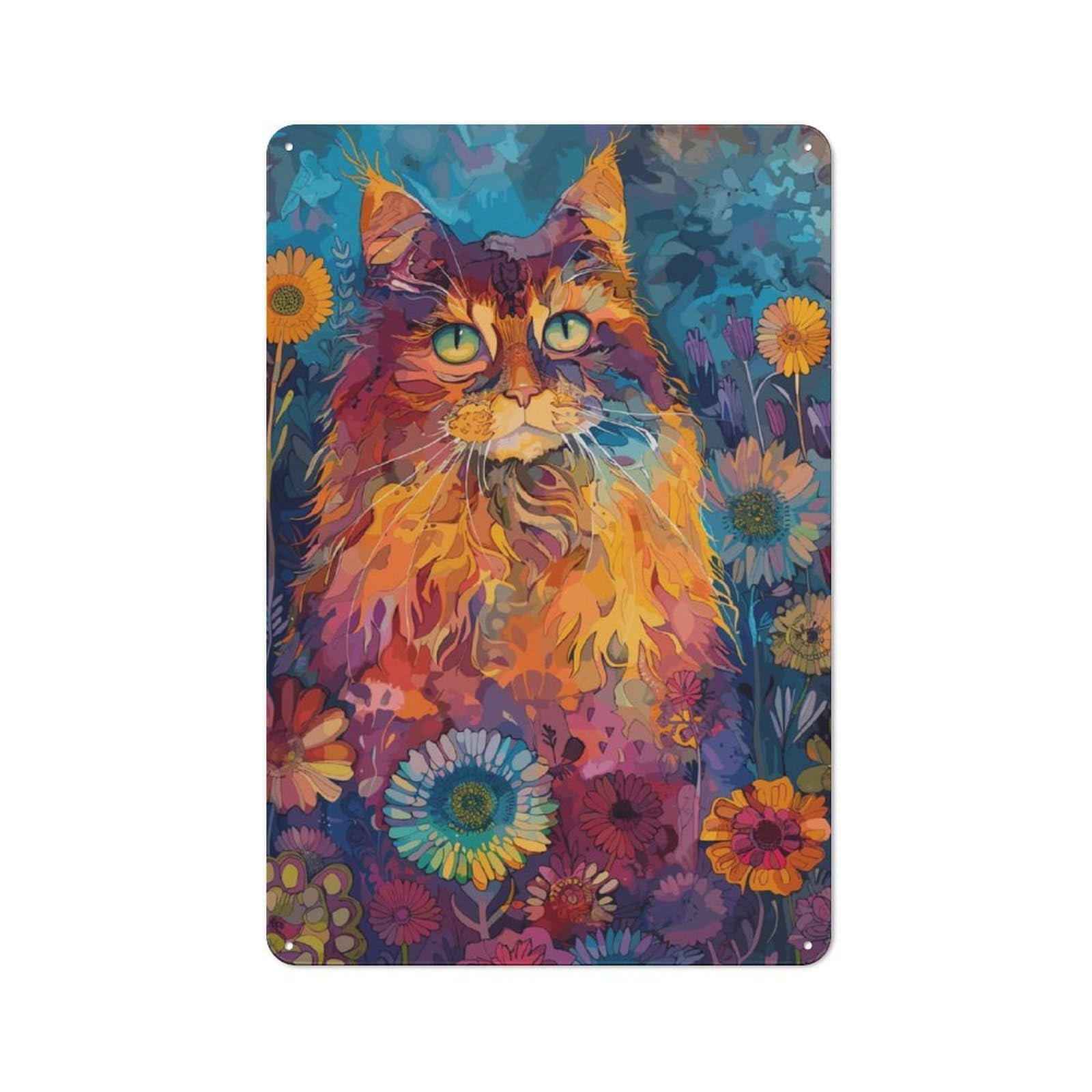 Junmoney Maine Coon Retro Metal Wall Sign 30X20cm With For Café Or Home Bar, For Cooler-Season Styling In Café And Home Bar