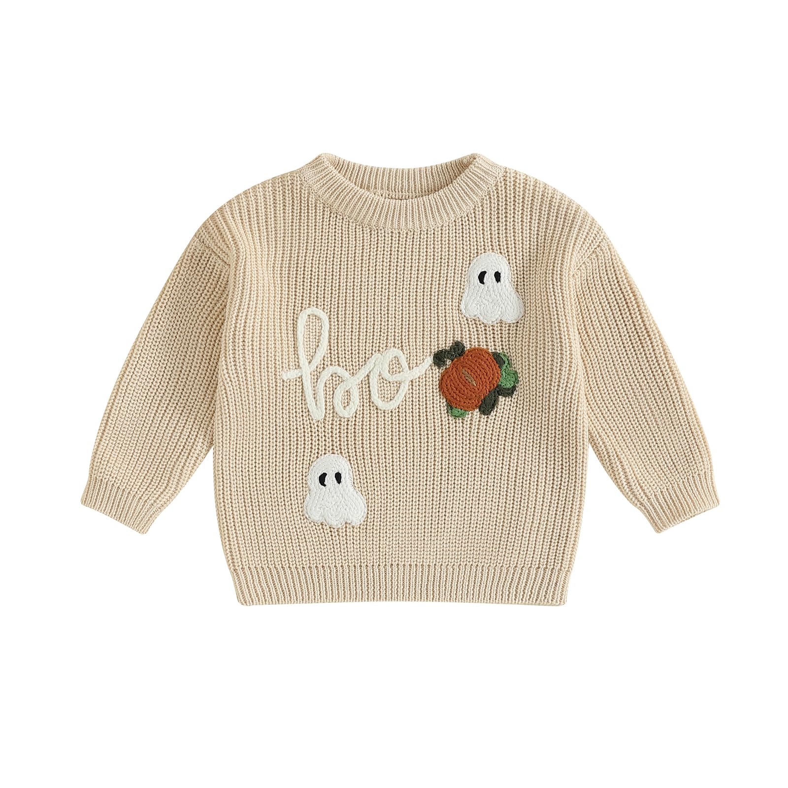 LSFYSZD Toddler Baby Girls Boys Halloween Pumpkin Sweaters Long Sleeve Crew Neck Winter Warm Knitwear Pullover Jumpers Top — view 78