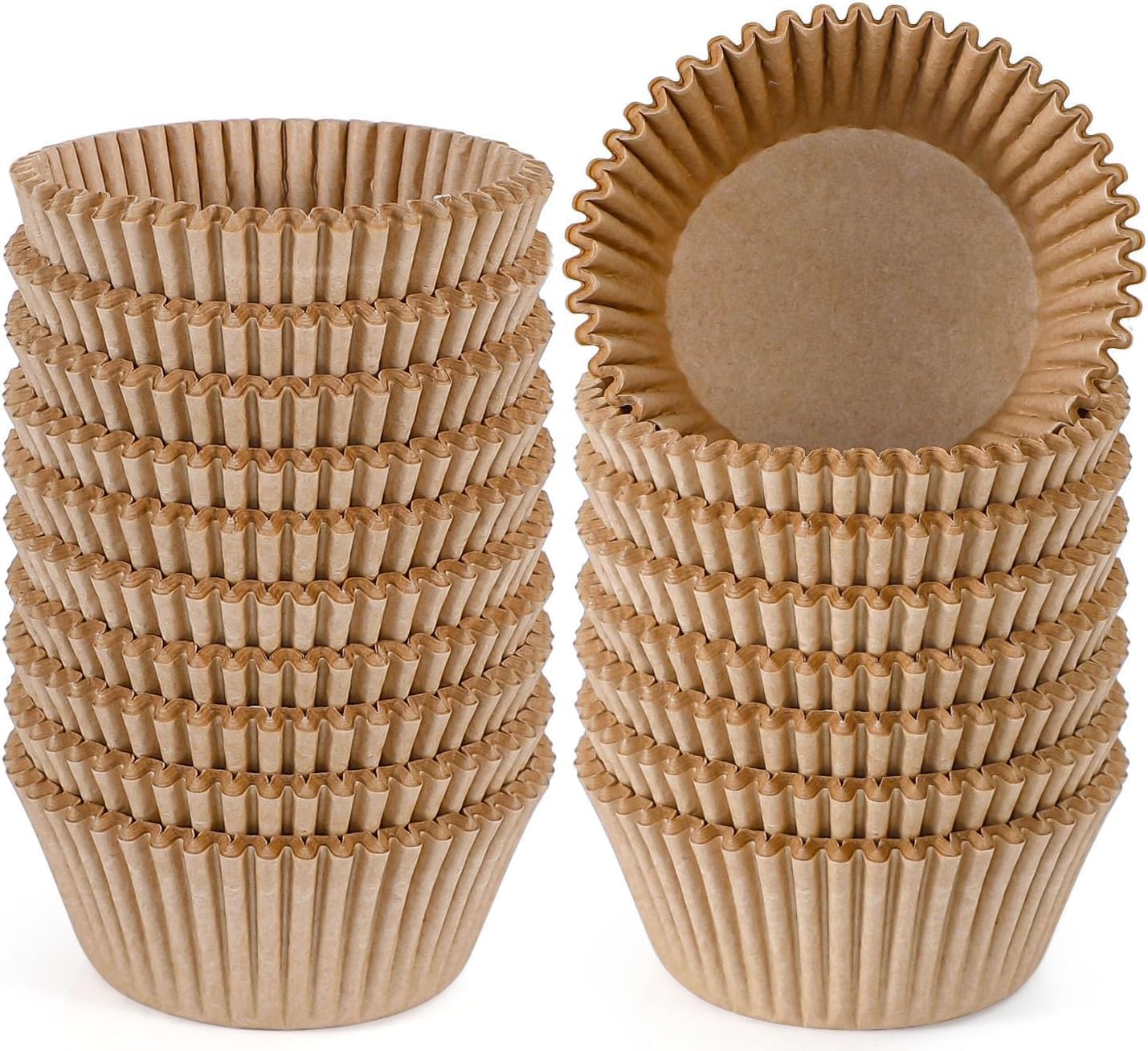 Generic Brown Paper Baking Cups, 100 Count, Non-Stick, Disposable, Everyday Baking, Biodegradable