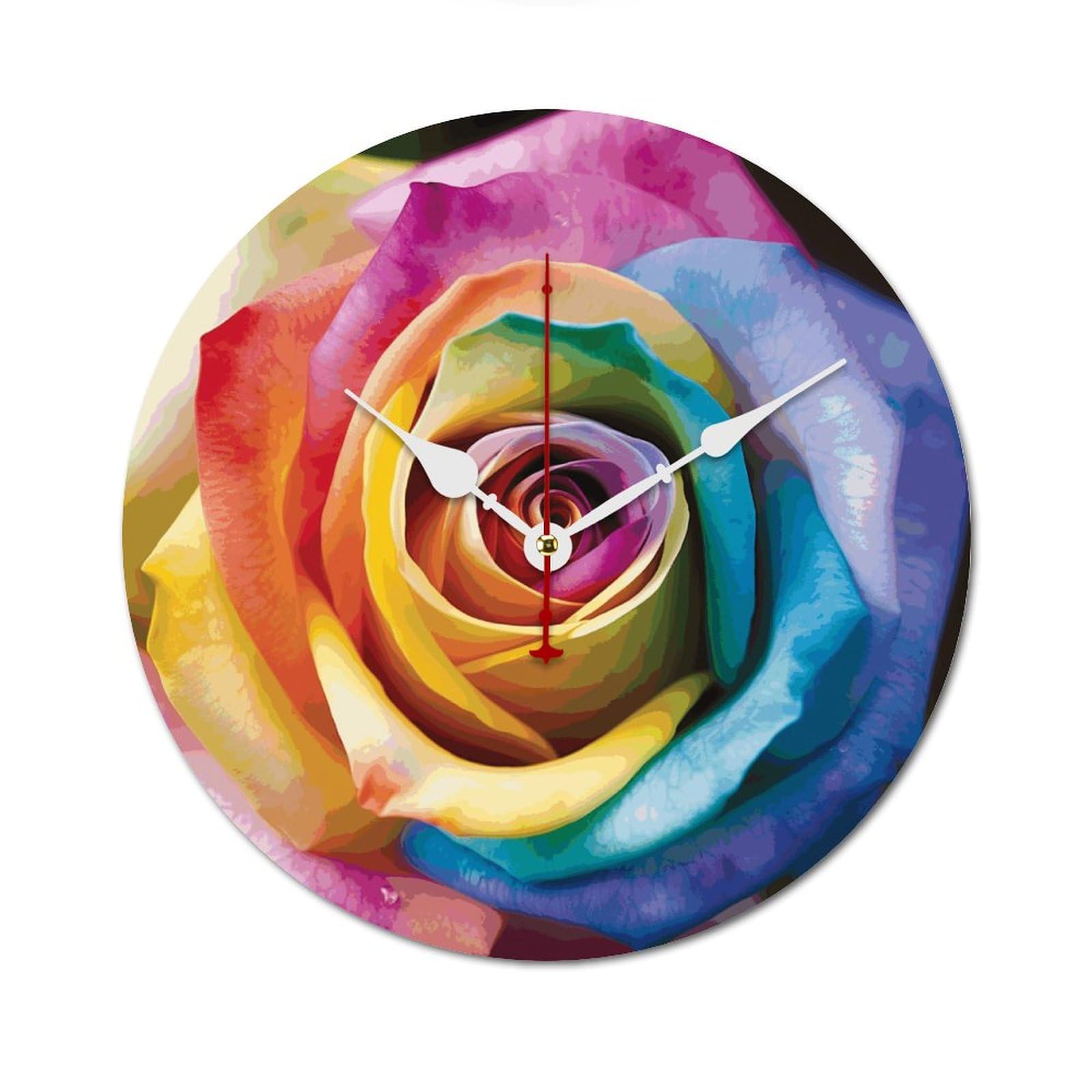 Horloge murale en bois blanc et ronde de 34 cm pour un salon chaleureux