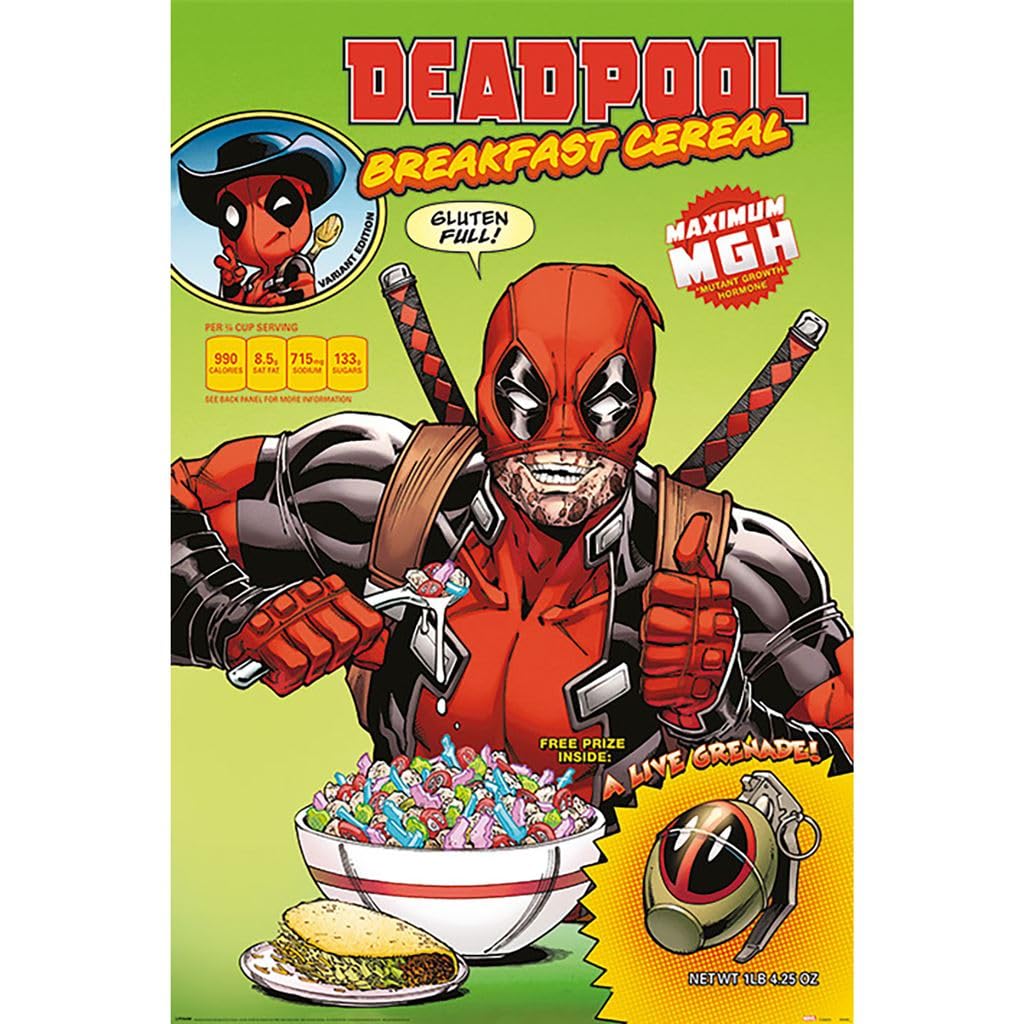 Pyramid International Red Deadpool (Cereal) Maxi Poster, 61Cm X 91Cm, One Size,