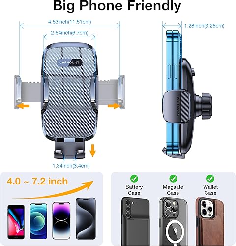 Miniatura 9 de Soporte de teléfono para automóvil Parabrisas+Ventilación+Dash Soporte de teléfono con ventosa para el tablero de tu automóvil Succión más