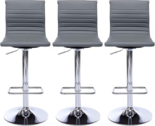 Miniatura 32 de Taburetes de bar ajustables de piel sintética, taburete de bar negro y dorado con respaldo, moderno taburete giratorio de altura de mostrador para