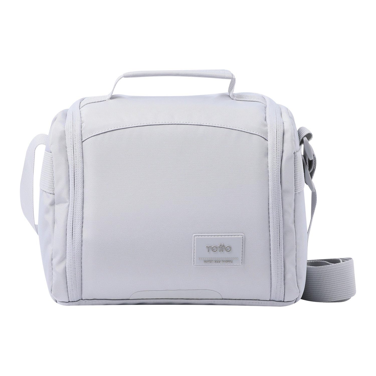 TOTTO - Bolsa Térmica Porta Alimentos 9 L, Modelo Grafito, 25.5 x 20.5 x 18.5 cm, Bolsa Comida Trabajo, Apertura 180º, Asa de Mano, Correa Ajustable y Removible, Pasador para Ruedas, Color Micro Chip