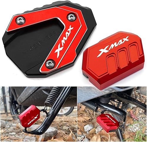 Miniatura 2 de CNC aluminio for Yamaha XMAX300 XMAX125 XMAX250 Xmax 300 125 250 2017-2021 2022 Motorcycle Kickstand Pad Side Stand Plate Column Auxiliary (Color  A