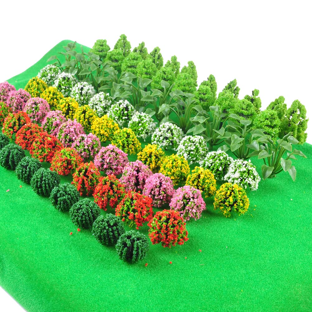80pcs 1.18-2.36inch Mixed Model Trees Accessories Model Train Scenery Architecture Trees Model Scenery with No Stands