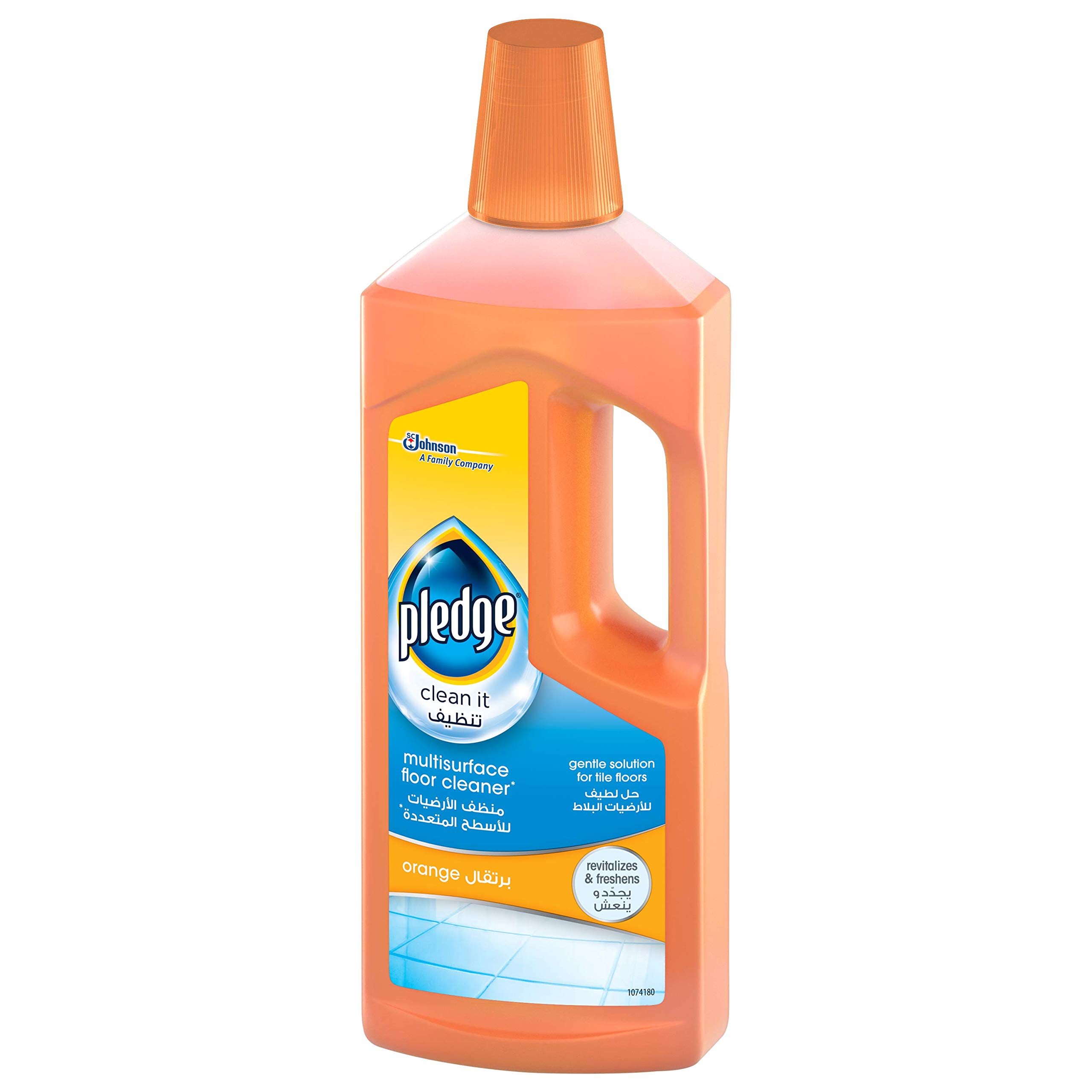 Pledge Clean It Multisurface Floor Liquid Cleaner, Gentle Solution For Tile Floors, Orange, 750ml