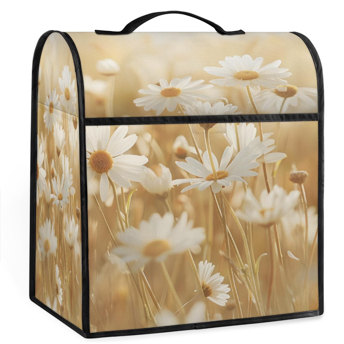 Coffee Maker Cover Daisy Floral Print Kitchen Appliance Covers Small Appliance Covers Blender Cover Juicer Cover Dust Covers for Kitchen Appliances with Top Handle and Pockets,Washable,B783