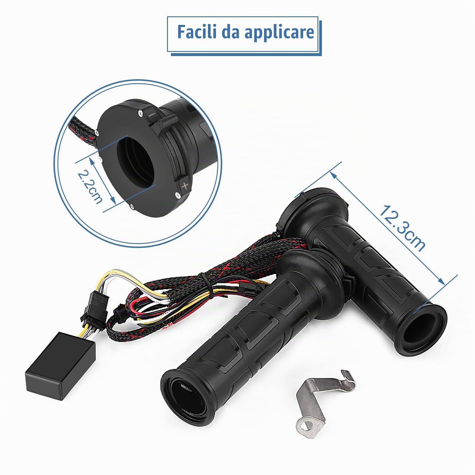 Manopole Riscaldamento Manubrio Moto Universali 22mm, Manubrio Riscaldato