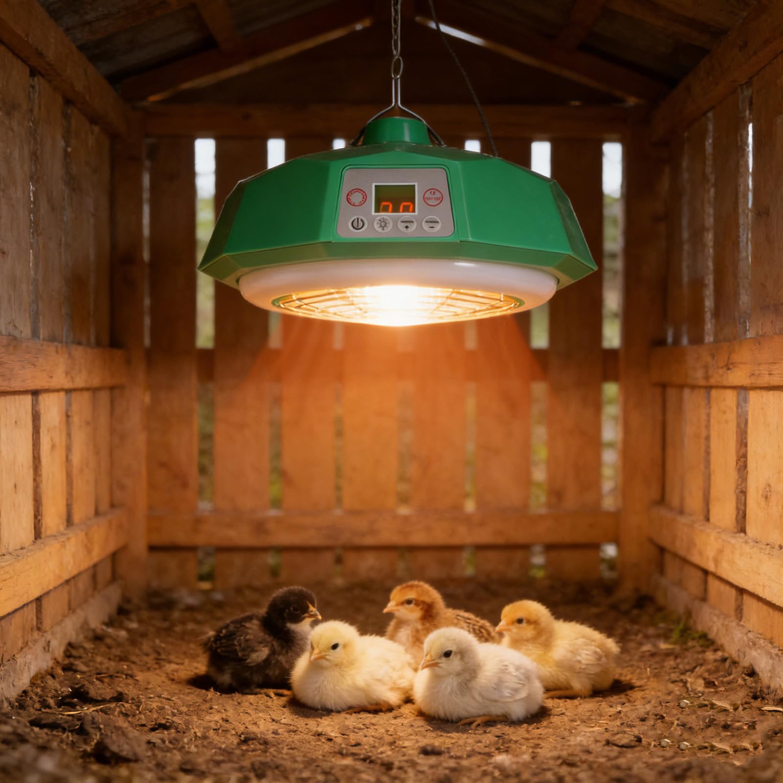 Lampada Riscaldante per Polli Lampada Riscaldante per Bestiame a Temperatura Regolabile con Telecomando per Animali Domestici, Cani, Gatti, Rettili, Uccelli (220 V)