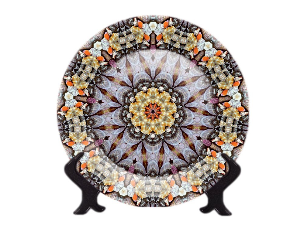 Ggsolution Ceramic Decorative Plate with Stand (Multi_8.2 Inch X 8.2 Inch X 1.1 Inch)