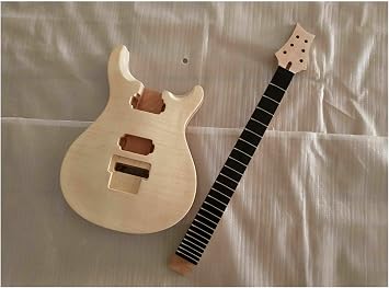 Unfinished Guitar Kit 1 Set Unfinished Guitar Neck and Body for Guitar Kit Ebony Fingerboard Handmade Guitar Body