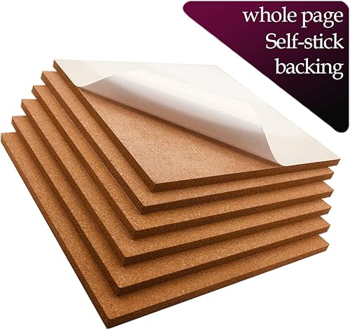 Miniatura 8 de Azulejos de corcho de 12 x 12 pulgadas - 12 pulgadas de grosor - Paquete de 6 azulejos de corcho - Tablero de anuncios - Mini pared (paquete de 6
