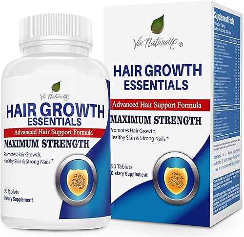 Suplemento Hair Growth Essentials para caída del cabello, tratamiento avanzado para crecimiento del cabello con 29 vitaminas fuertes y nutrientes disponible en Yaxa Peru