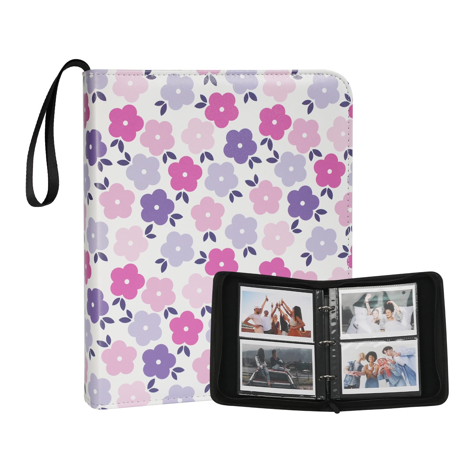 Álbum de fotos de 4 x 6 pulgadas, carpeta de 120 bolsillos, cubierta de cuero vegano de primera calidad para familia, boda, aniver