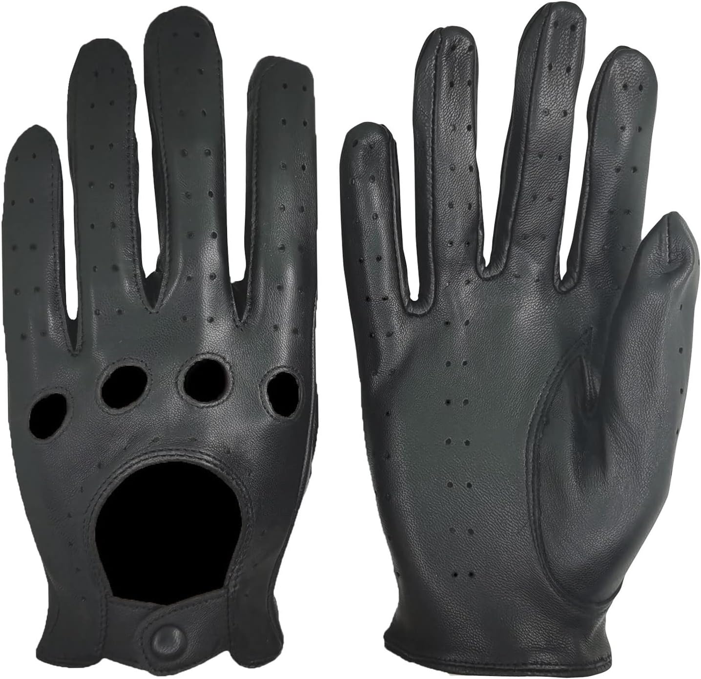Womens Vintage Soft And Thin Excellent Quality Lambskin Touch Screen Leather Driving Gloves