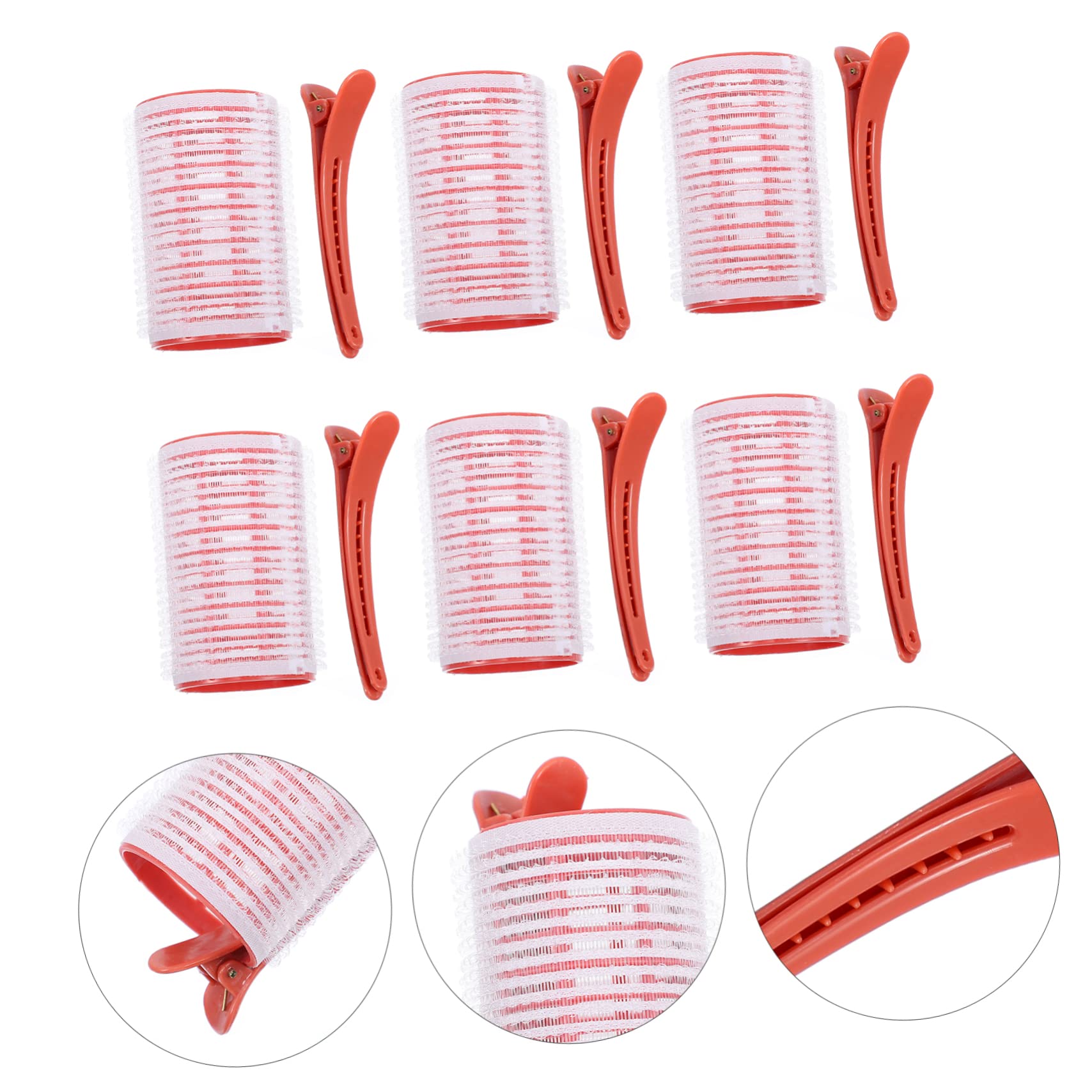 SHERCHPRY Hair Styling Tool 6pcs Self Grip Hair Rollers Bang Hairdressing Curler Clips Easy to Use