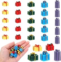 Christmas Tree Mini Boxes Ornament, Pack of 25 Christmas Decoration Gifts Box Gnome Christmas Tree Decoration, 2.5 cm Small Miniature Dollhouse Accessories Pendant DIY Crafts Gift Boxes
