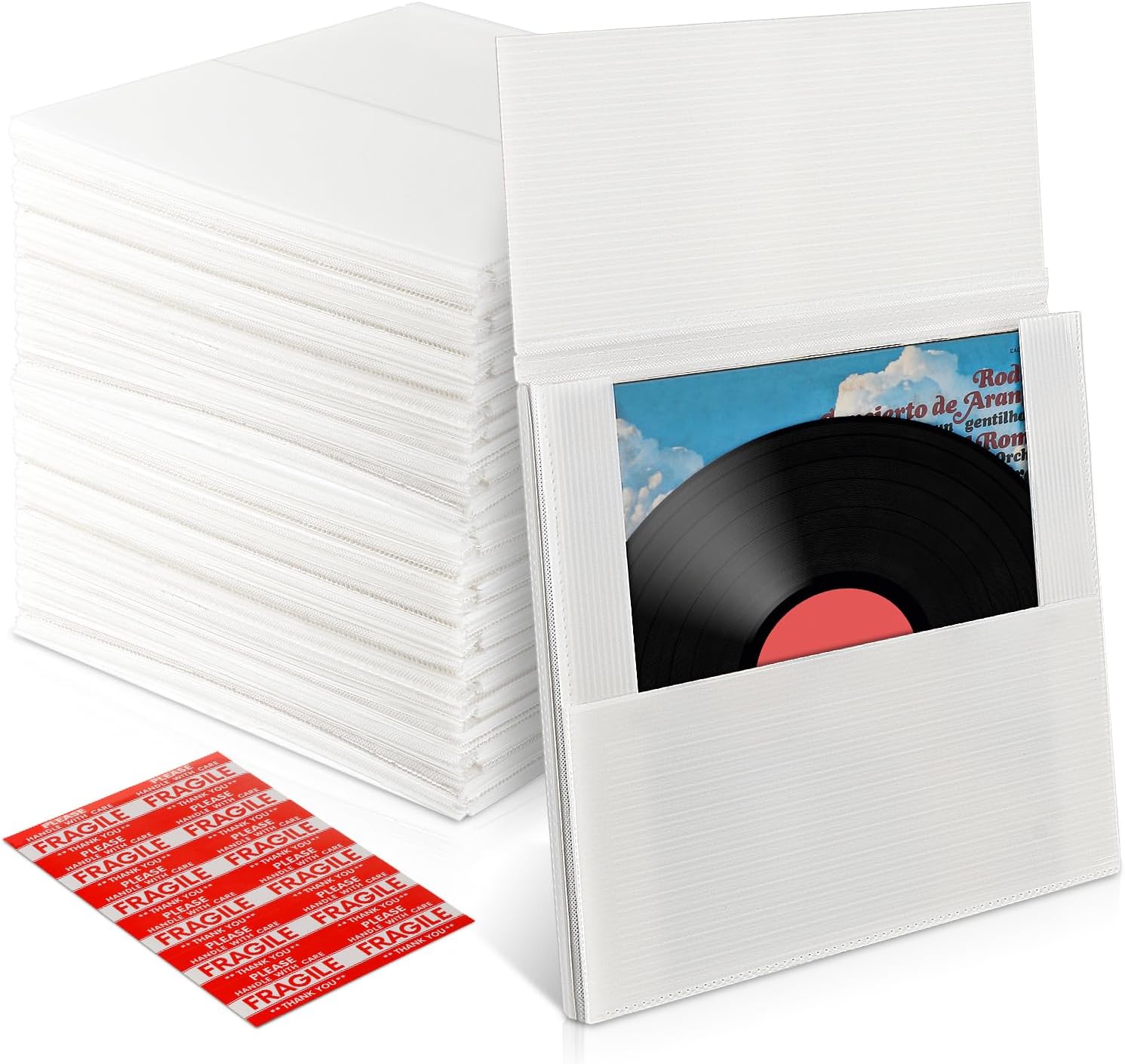 50 LP Record Book Box Mailers & 50 Corrugated Insert Pads