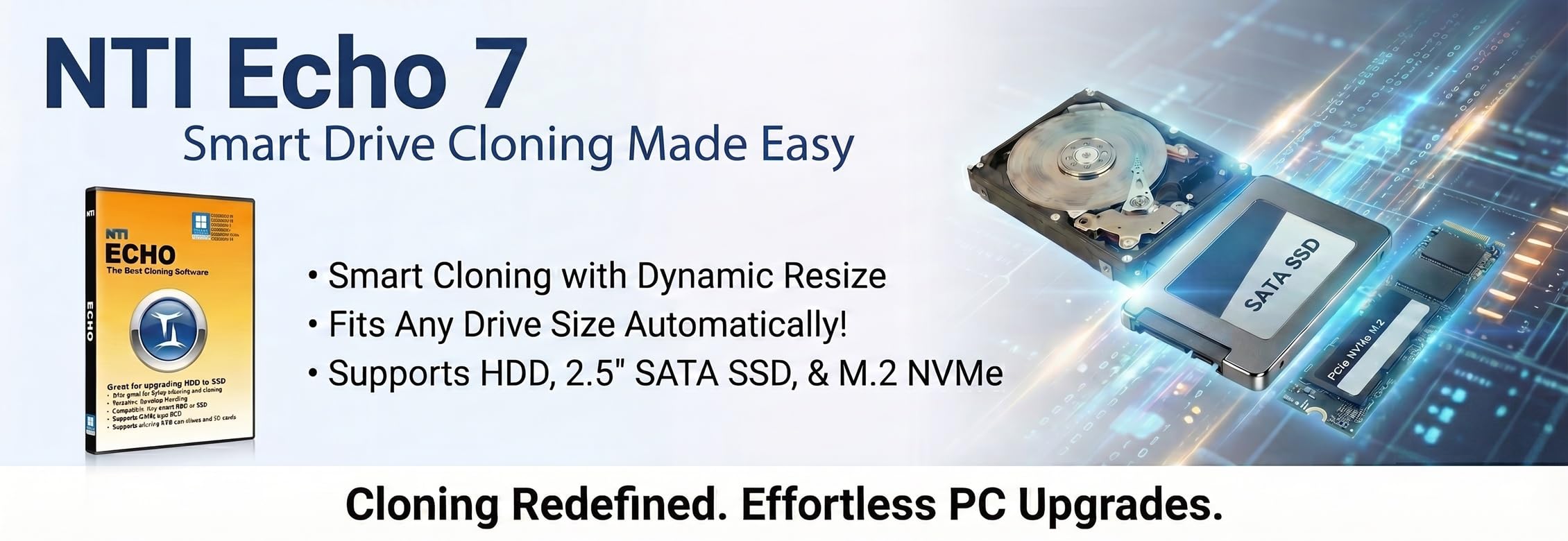 NTI Cloning Kit | 2024 Edition für M.2 NVMe SSD | Am besten für SSD-Upgrades | Disk Cloning und Migration Software | Gehäuse und Kabel enthalten für M.2 NVMe SSD | Software per Download