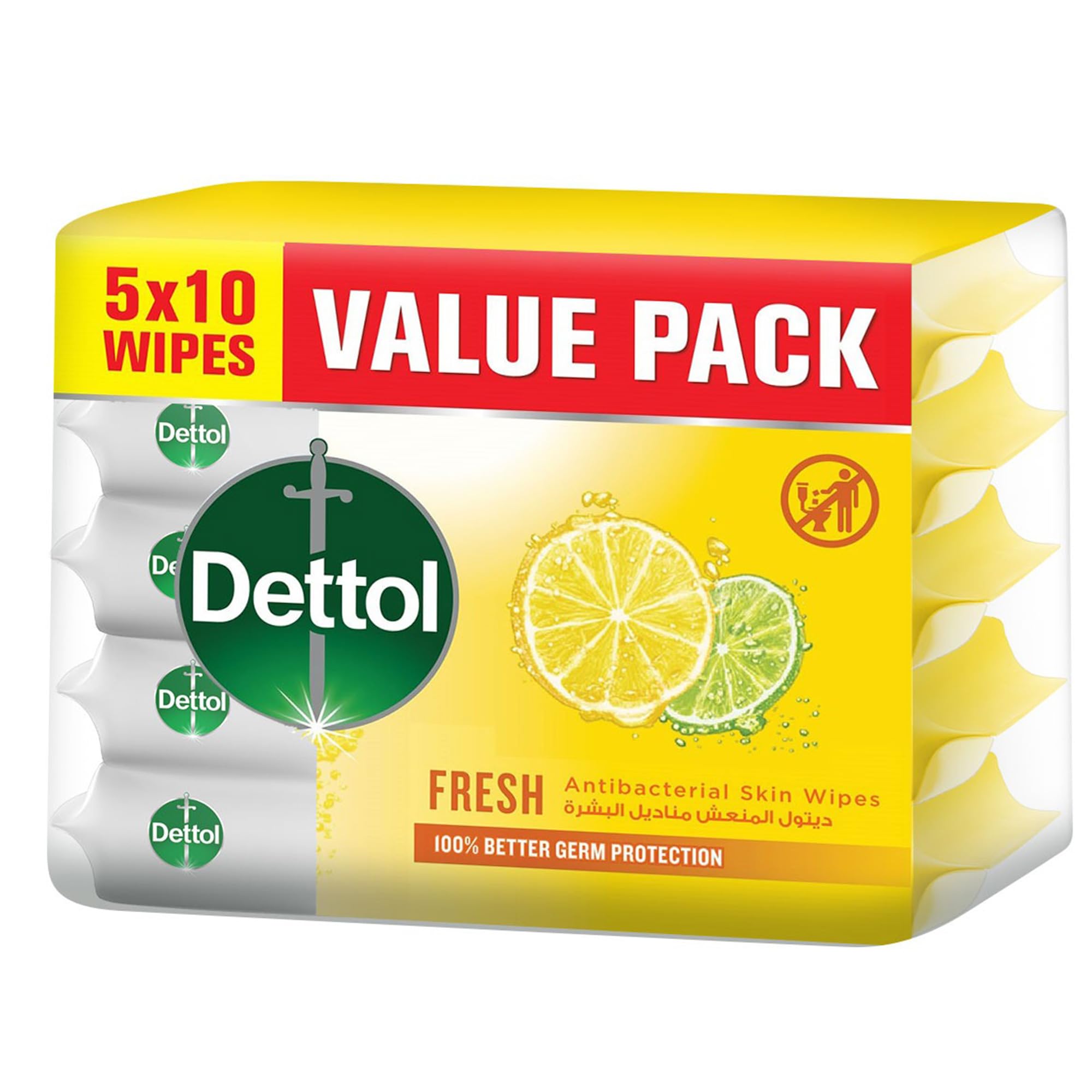 Dettol Fresh Antibacterial Skin Wipes 50 Count