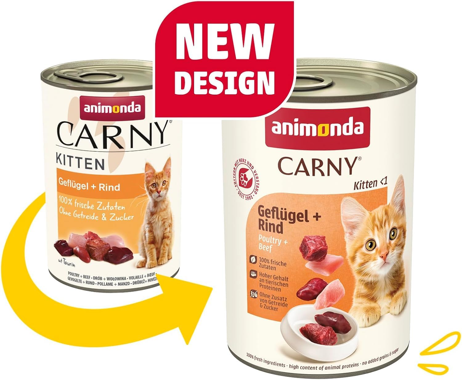 animonda Carny Adult Kitten Nassfutter Geflügel + Rind (12 x 400g) – Ansicht 2