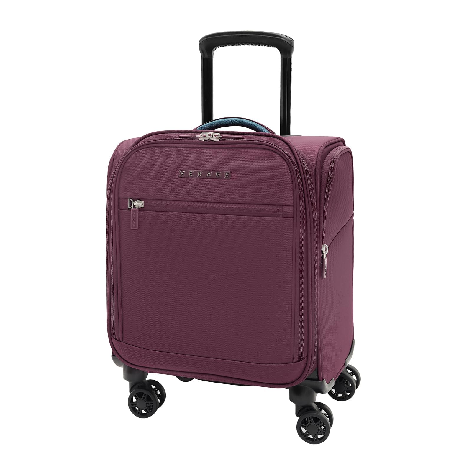 Verage Under Seat Luggage with Wheels, Softside Small Suitcase Spinner Carry On Luggage Bags for Airlines Airplanes Short Trip Men Women (Grape red,
