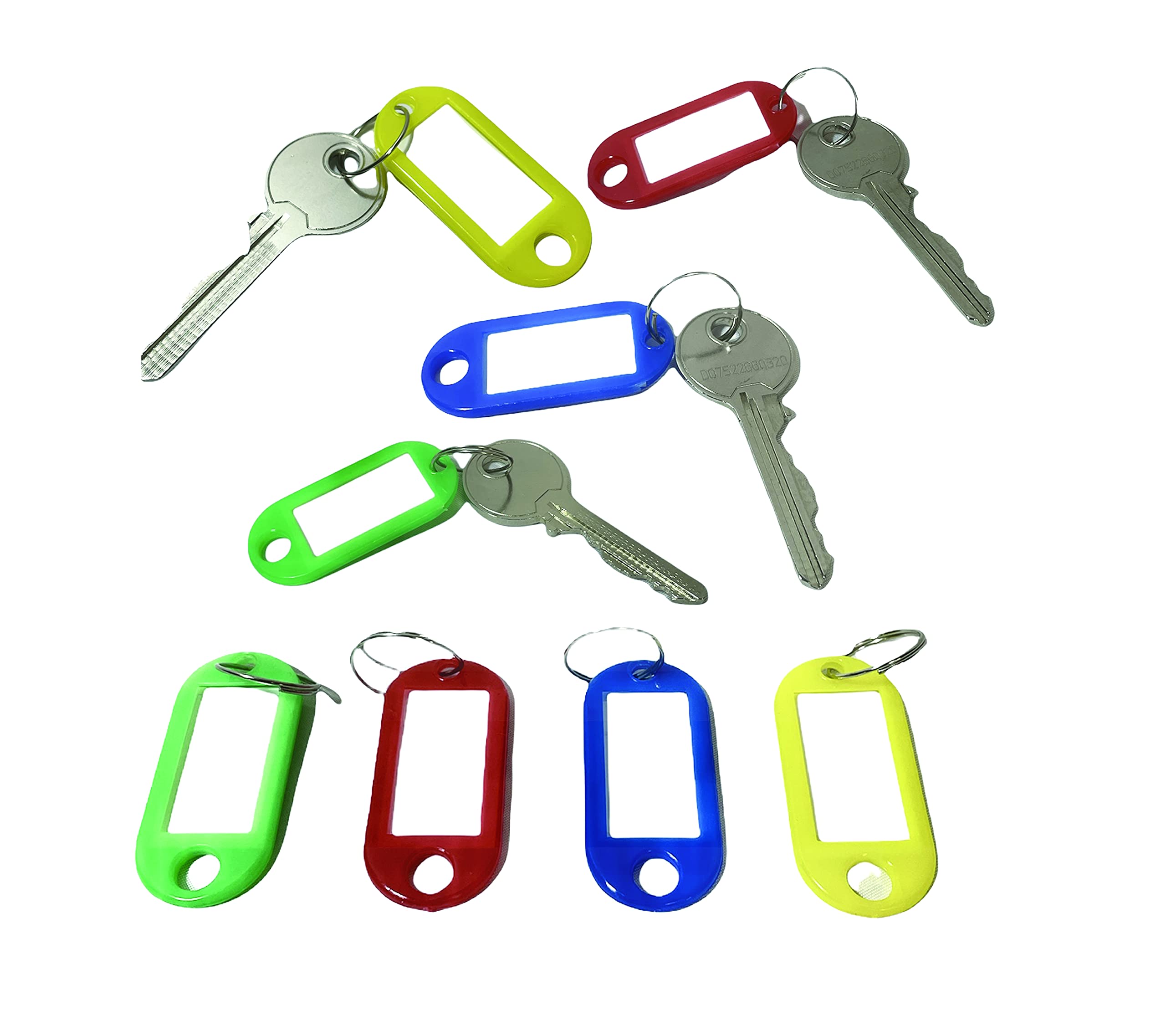 PARENCE - Pack of 20 Heavy Duty Plastic Key Tags Luggage Tags, 4 Colors