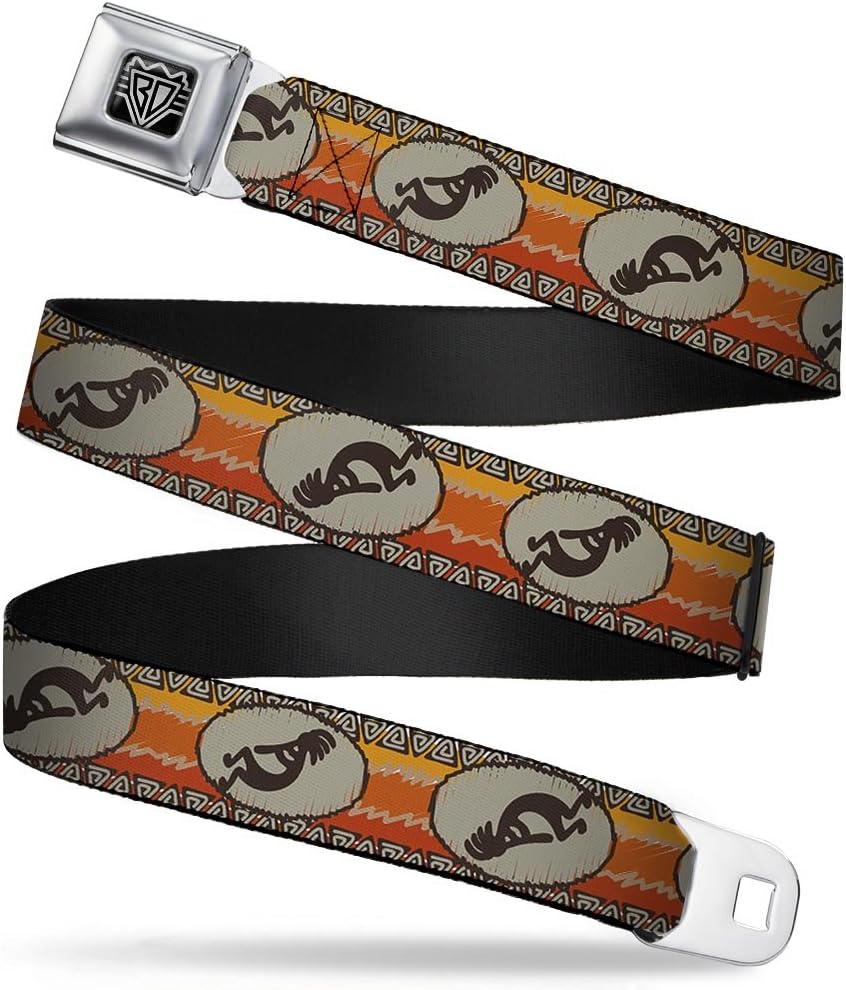 Buckle-Down Seatbelt Belt - Kokopelli Icon/Western Tan/Brown/Reds