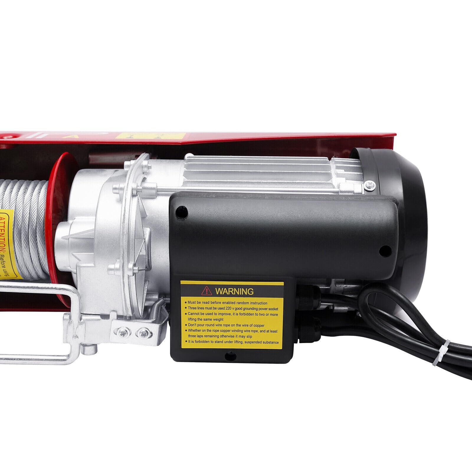 Elektrische Seilwinde Motorwinde 1300W Kran Winde Elektrokabel Winde Drahtseillänge Flaschenzug Seilzug Seilhebezug 800kg 12m Drahtseil
