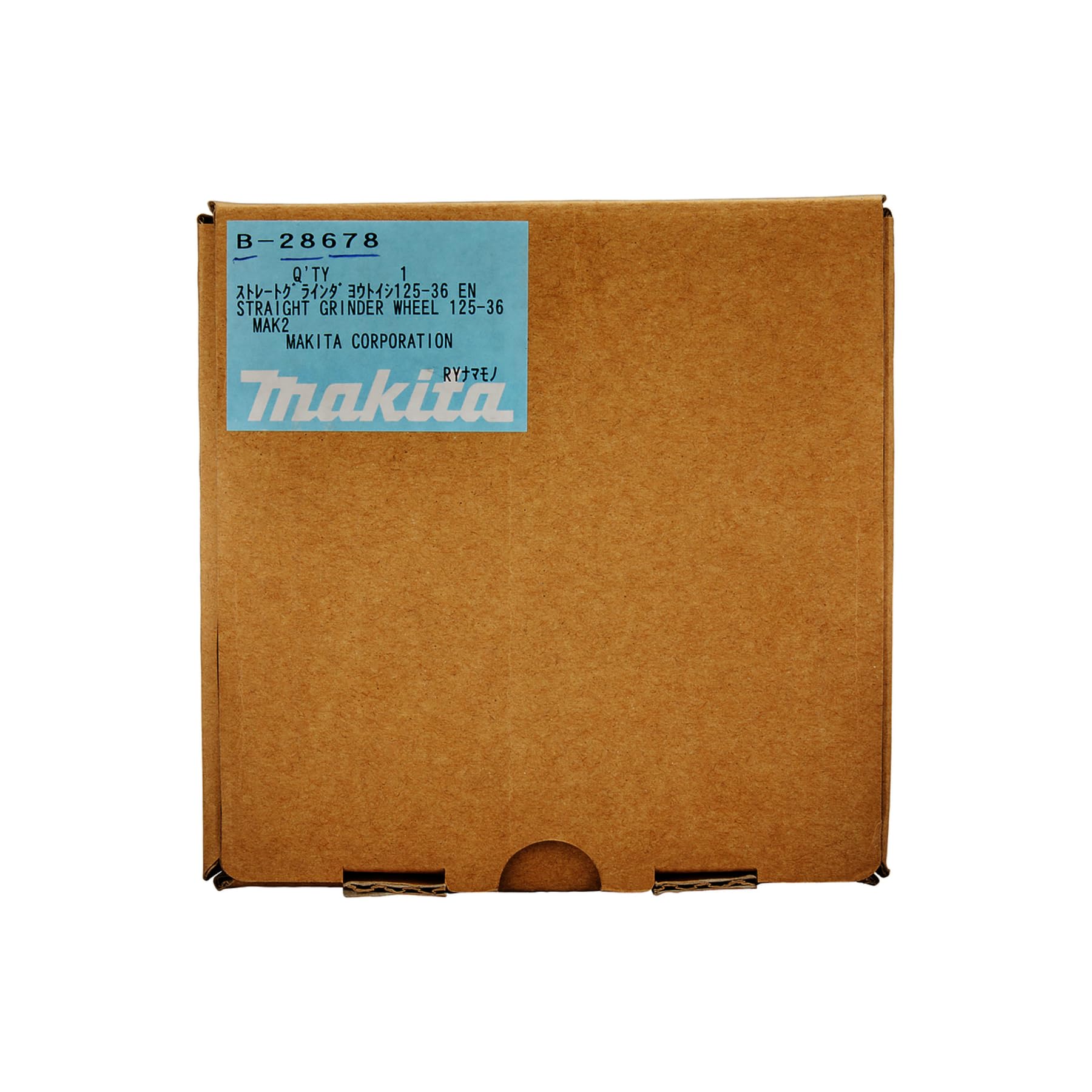 Makita B-28678 Schleifstein K36 125 x 20 x 20 mm, 1 Stück, für die Bearbeitung von Stahl, A36P-BF, EN12413, passend für Geradschleifer GS5000