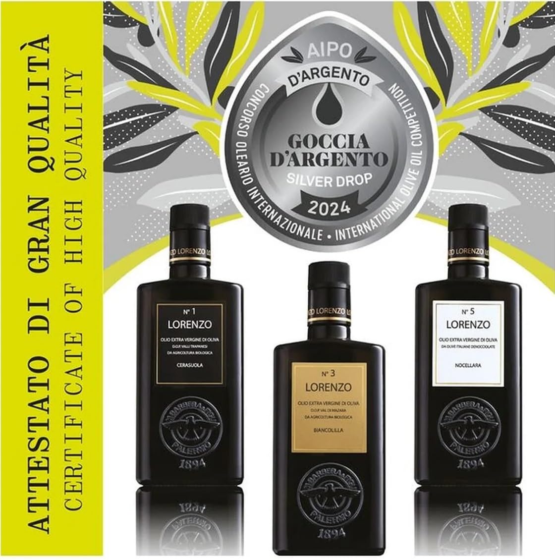 LORENZO Nº 5 | Organiczna oliwa z oliwek extra virgin, odmiana Nocellara z Belize - butelka 500 ml
