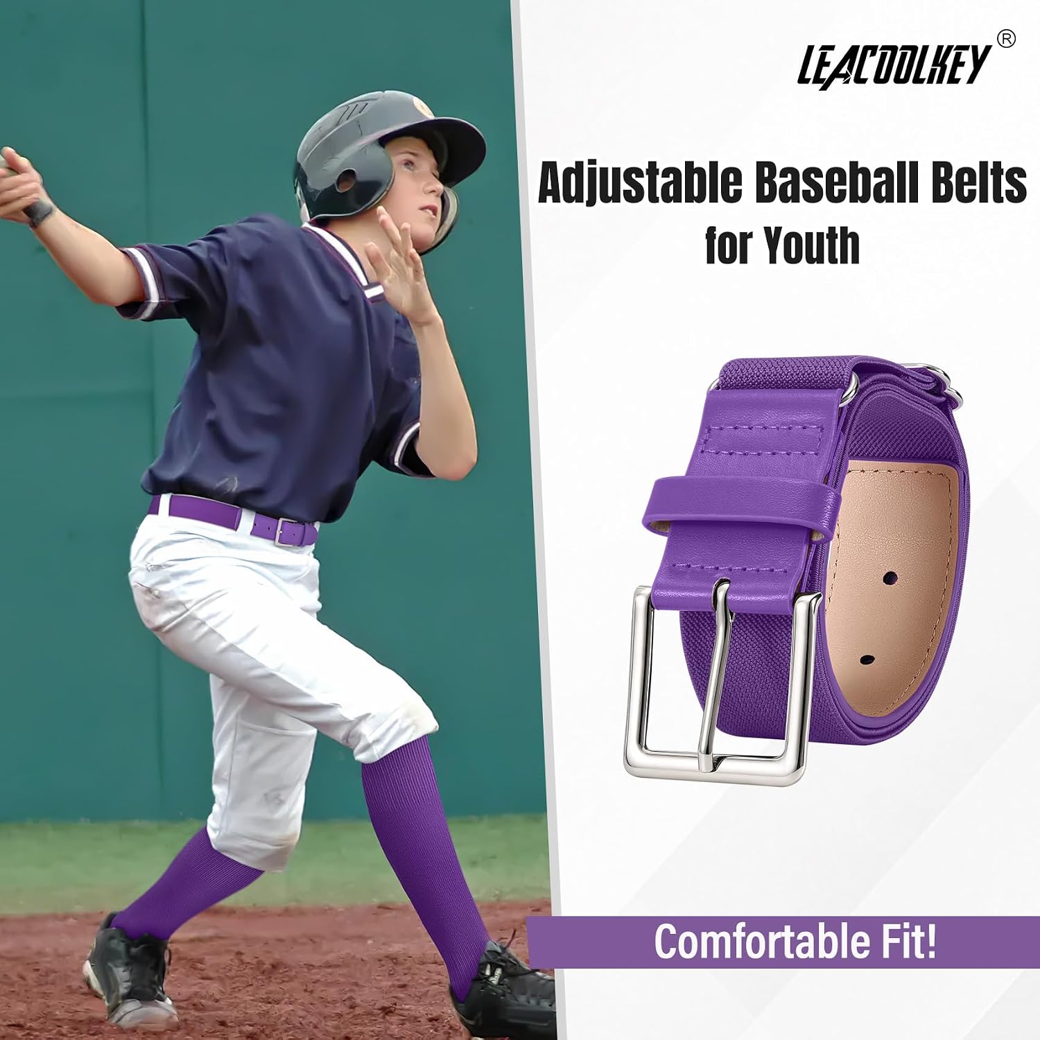 LEACOOLKEY 12 Pcs Baseball Belts Adjustable Softball Belts Bulk Team Sprots Belts for Adult and Youth