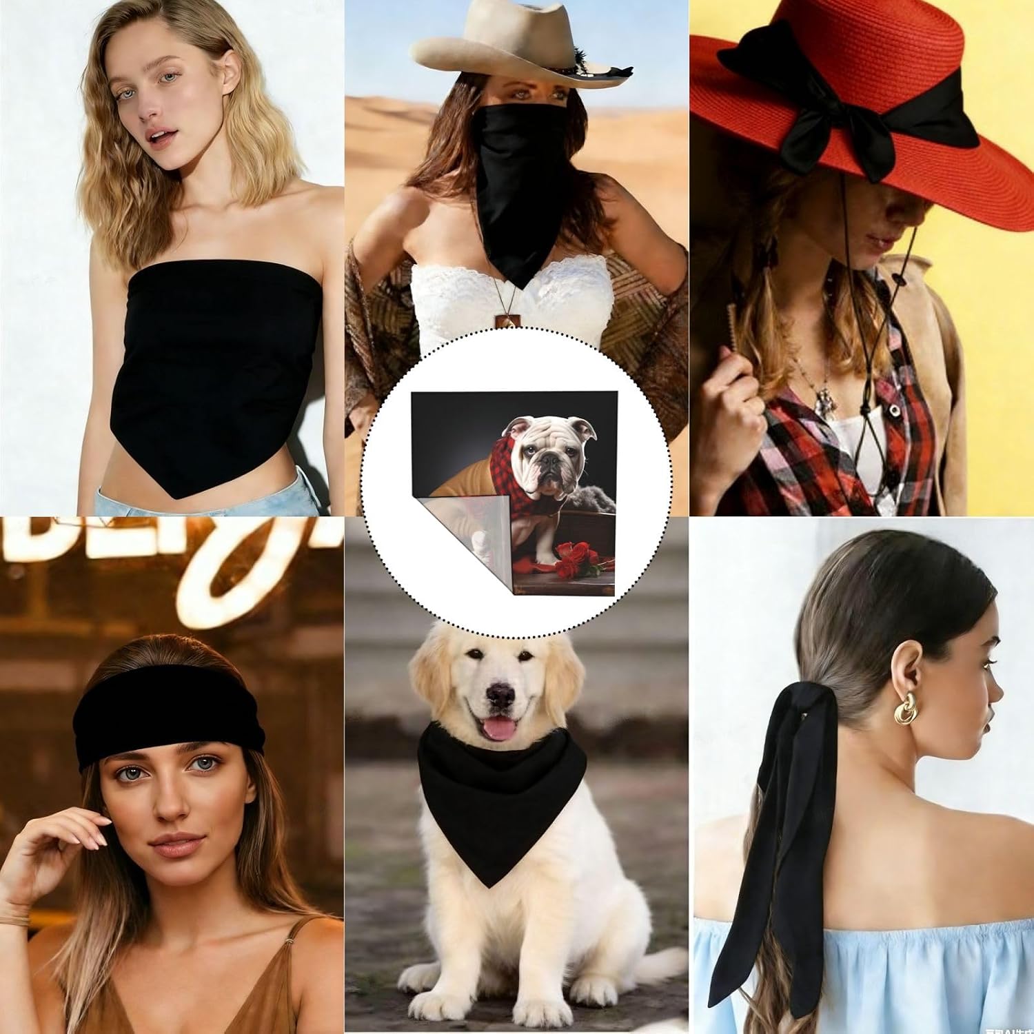 Cooling Bandanas for Men Women Square Hair Scarf 22" x 22" Novelty Headband Lover Bulldog Neckerchief
