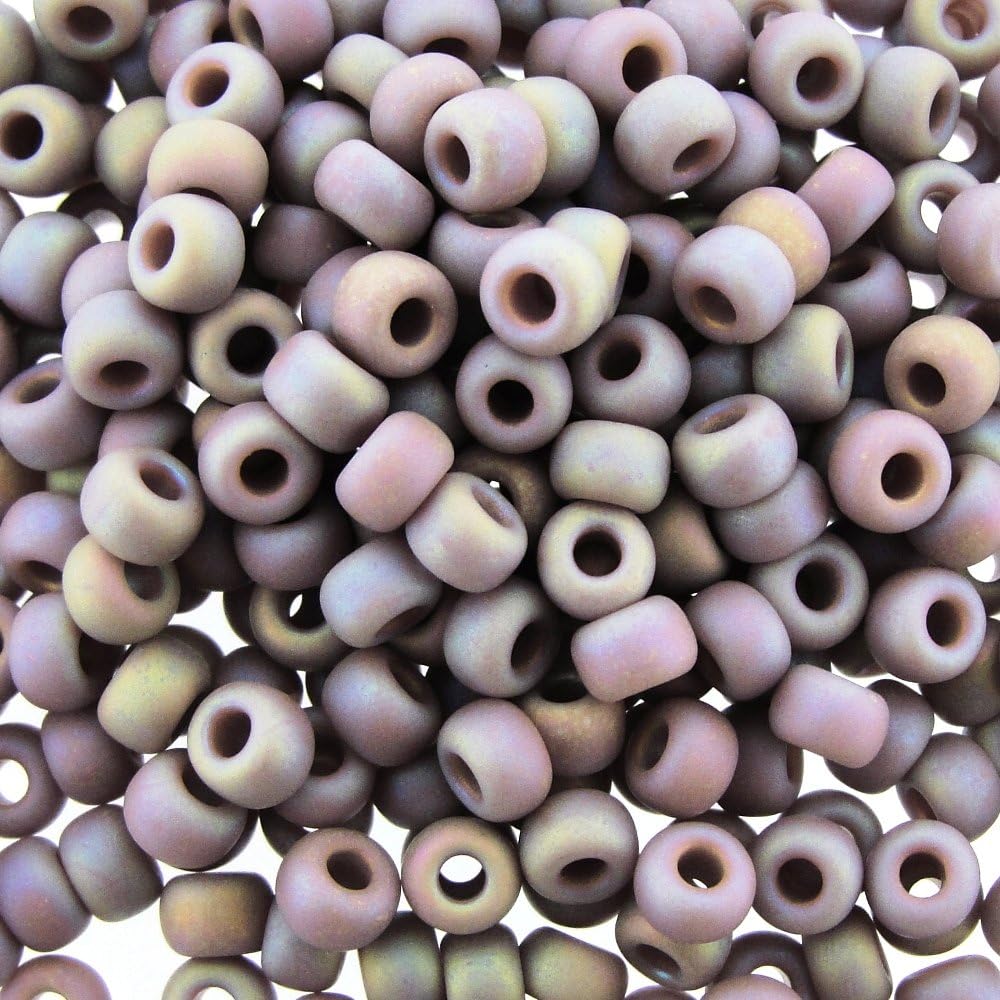 Miyuki Round Seed Beads Size 6/0 20g Matte Opaque Light Amy AB