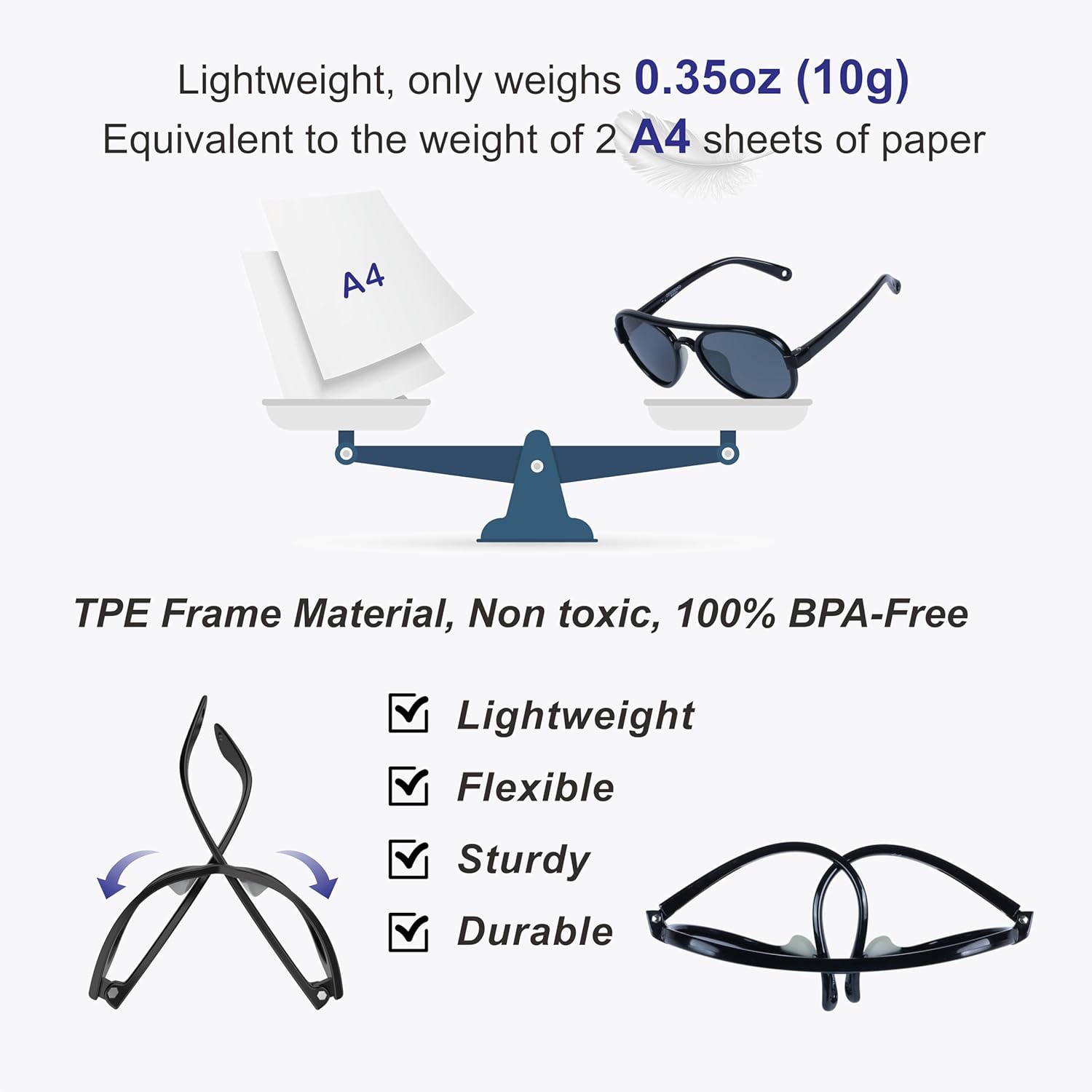 COCOSAND Baby Boys Girls Aviator Sunglasses with Strap Polarized Flexible Retro Pilot for Infants Toddler Age 0-24 Months - Image 4