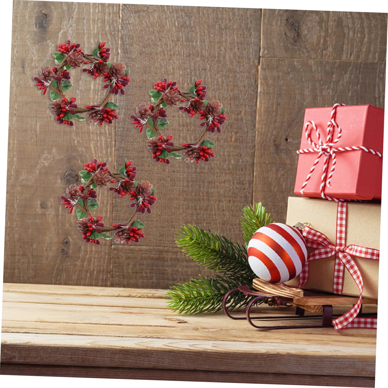 IMIKEYA 8 STK Kranz Halloween Dekoration Weihnachtsgirlande weihnachtliche Mittelstücke für Tische weihnachtskerzenkränze Ringe Weihnachtsdekorationen Weihnachtskerzenringe Kränze Stoff